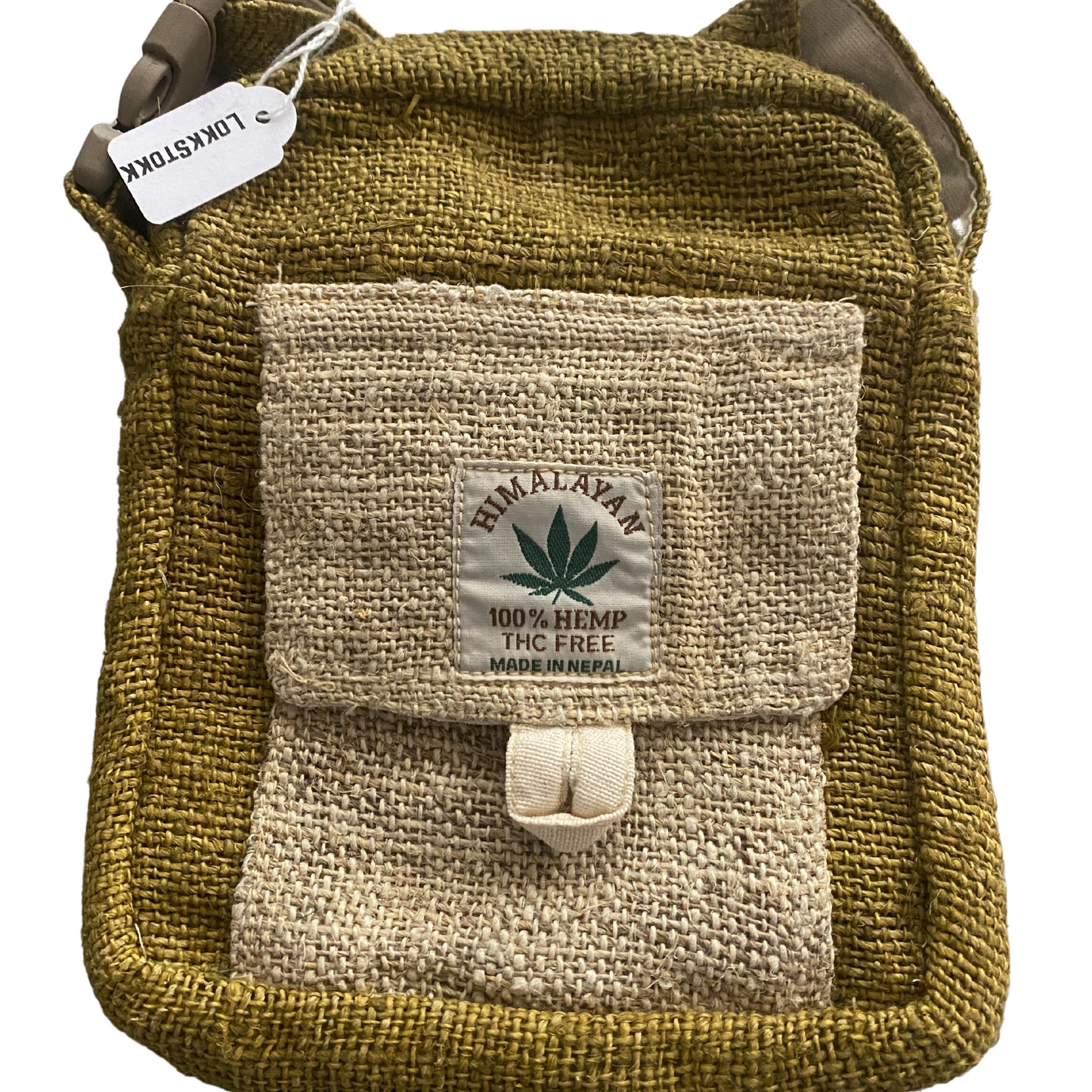 Small Bag with strap, 100% Hemp, Mustard