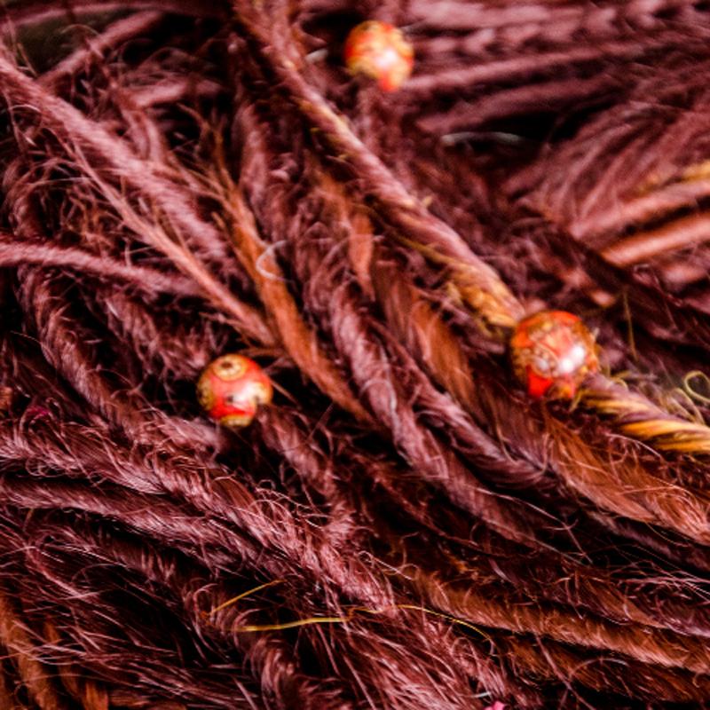 Red Dreadlocks with Beads