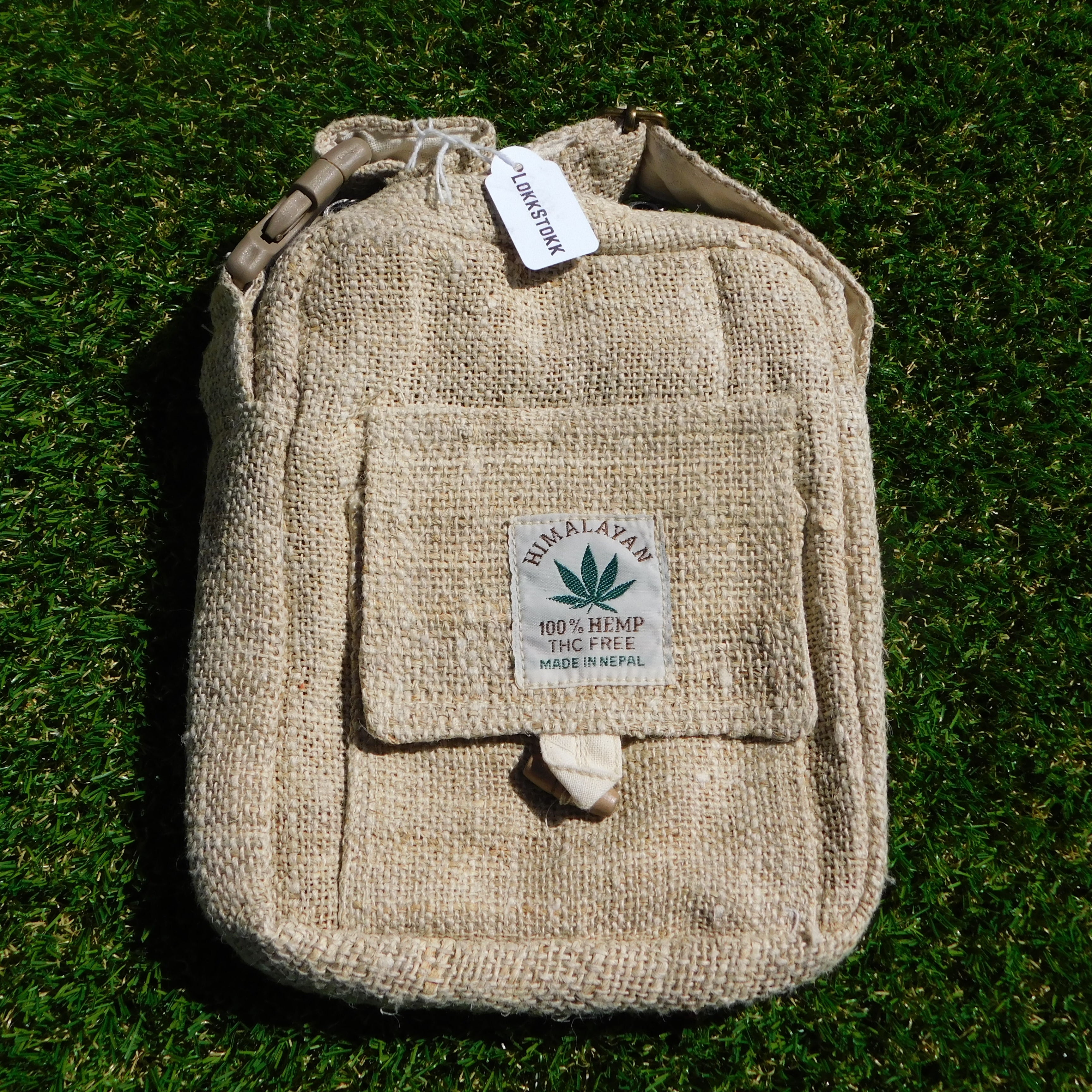 Small Bag with strap, 100% Hemp, Natural